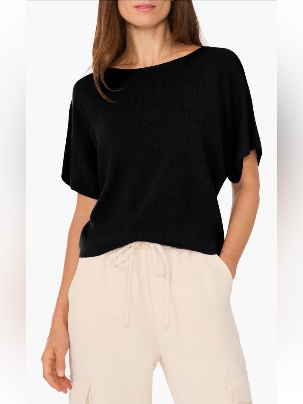 Halogen Short Sleeve Crop Sweater